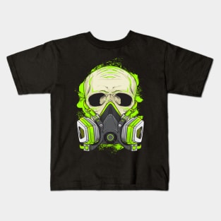 Retro Neon Biohazard Skull Kids T-Shirt